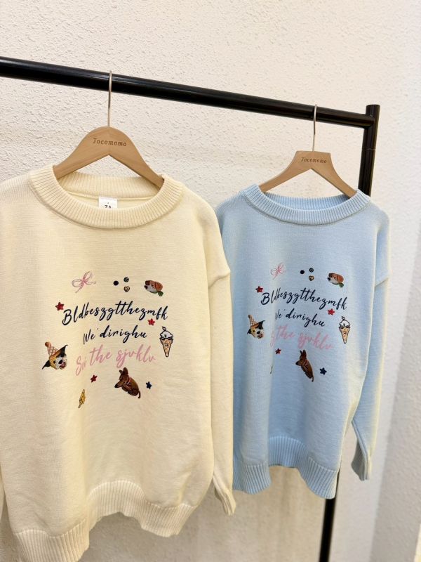 少女可愛插圖毛衣 