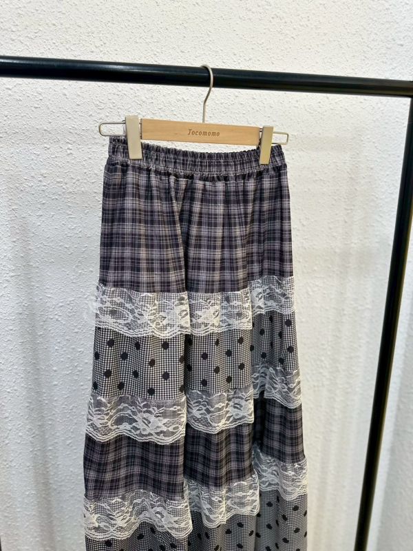 韓系格紋點點長裙 (冬) 