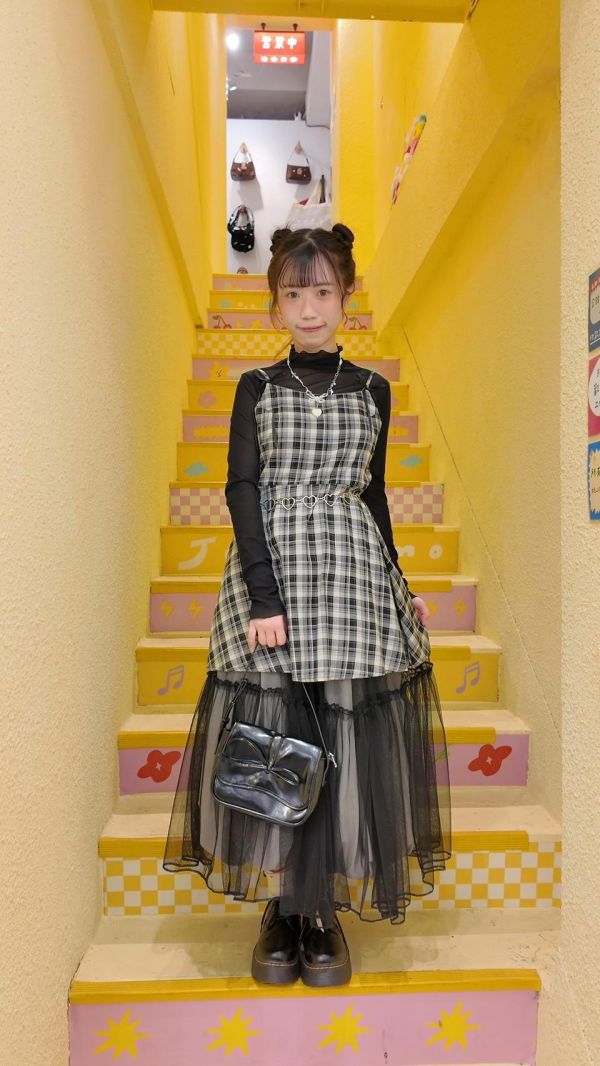 層次疊穿透紗長裙 