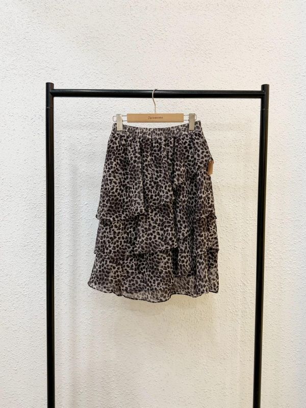 個性豹紋層次短裙 