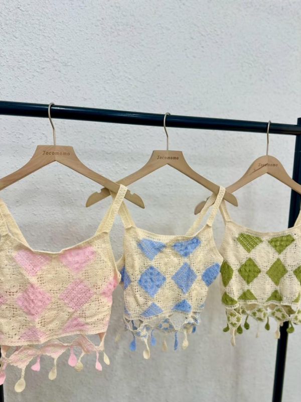 菱格流蘇小背心 