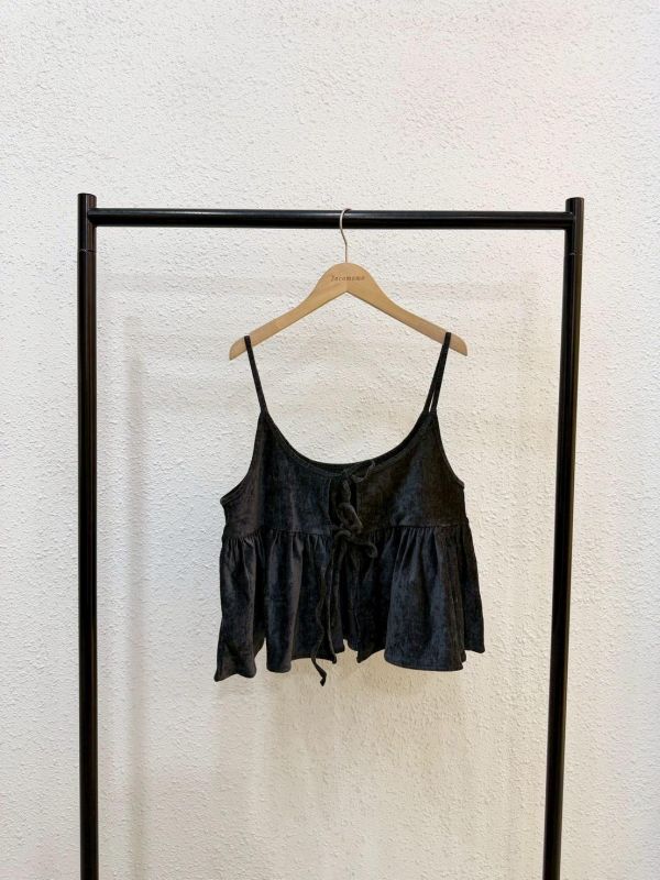 質感絨面細肩罩衫 