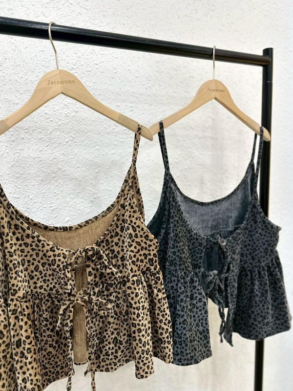 復古絨面豹紋罩衫 