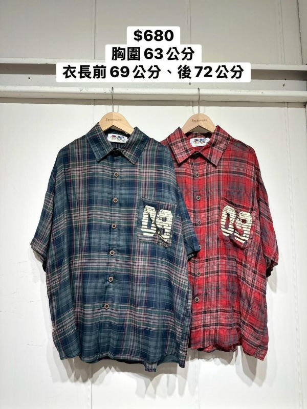 街頭做舊格紋襯衫 