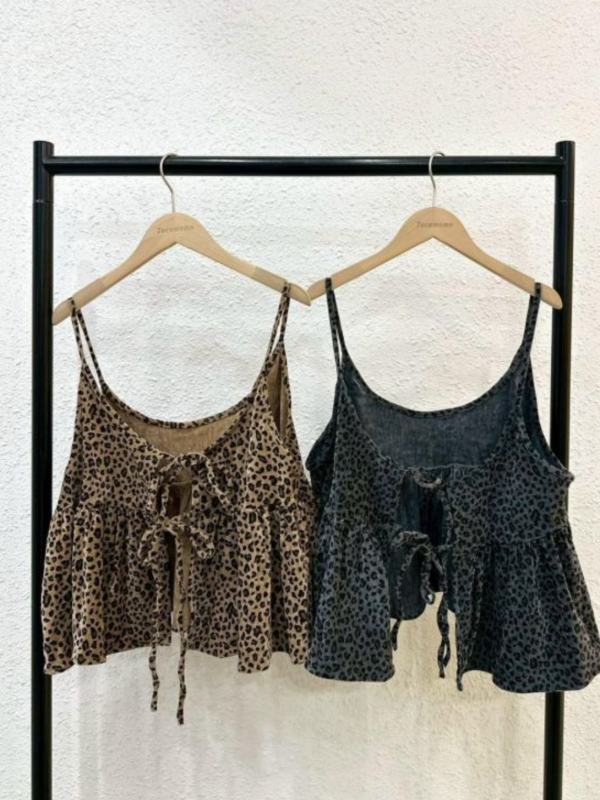 復古絨面豹紋罩衫 