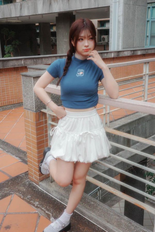 自訂款-夏日骷髏頭刺繡高領上衣 (MIT) 