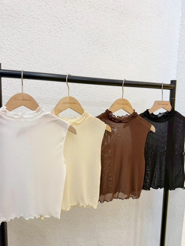 木耳邊透膚背心 