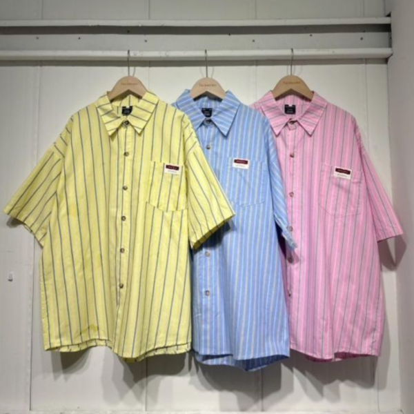夏日糖果色條紋襯衫 