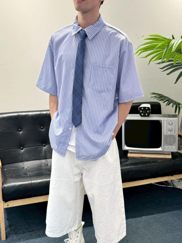 百搭簡約條紋襯衫 