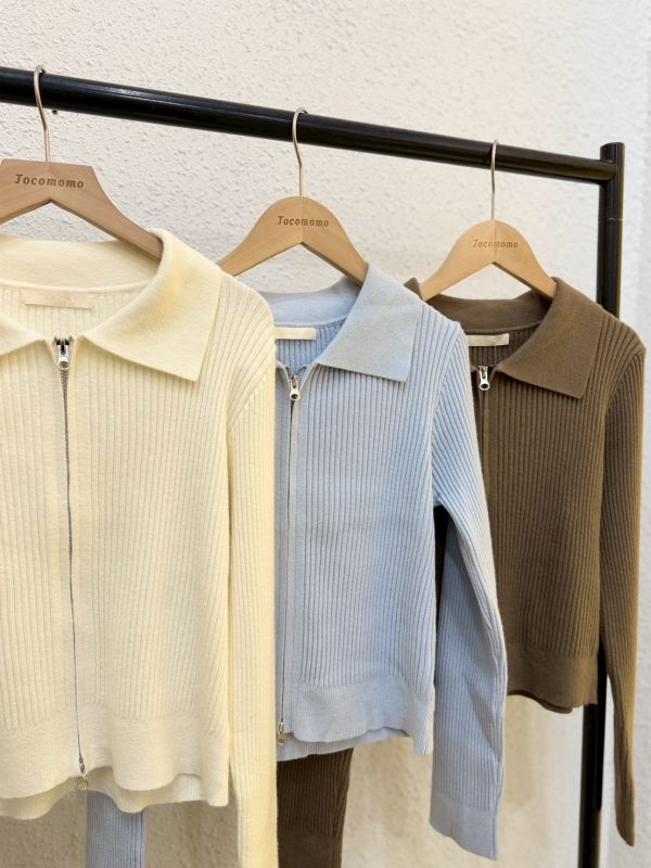 百搭雙拉鍊坑條外套 