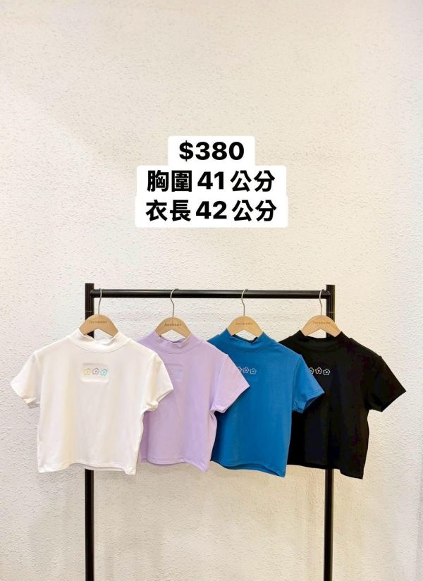 自訂款-繽紛花花刺繡高領上衣 (MIT) 