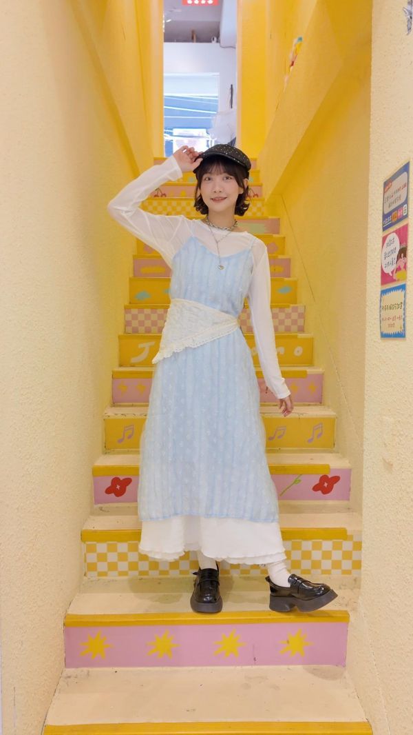 柔霧小花長罩衫 