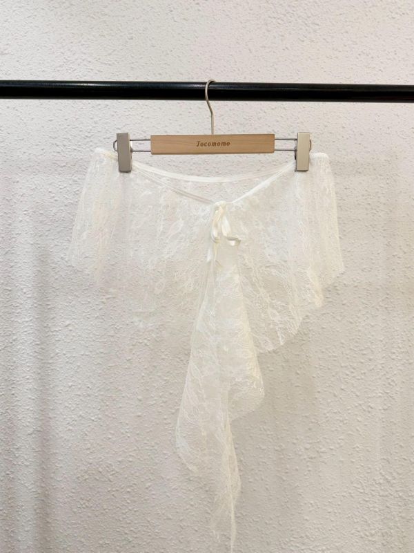 法式蕾絲綁帶片裙 