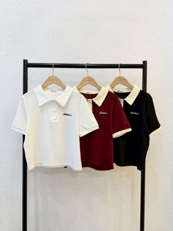 百搭翻領短袖上衣 