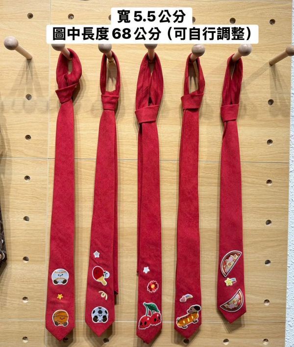 可愛草莓紅長領帶 