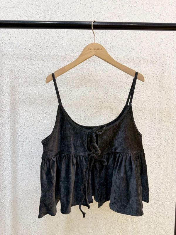 質感絨面細肩罩衫 