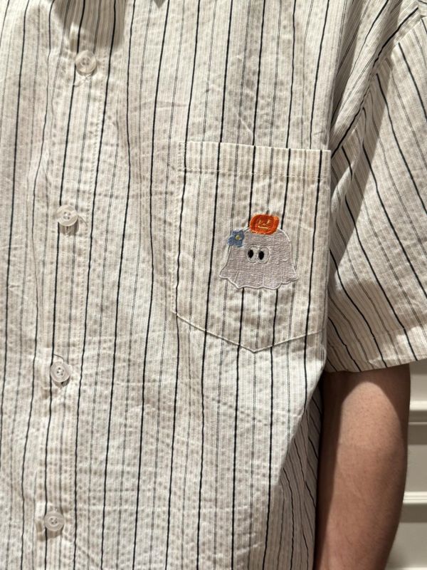 自訂款-南瓜小鬼刺繡條紋襯衫 