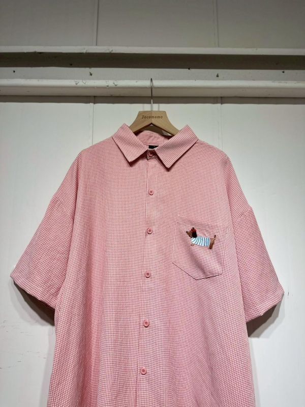 可愛狗狗刺繡襯衫 
