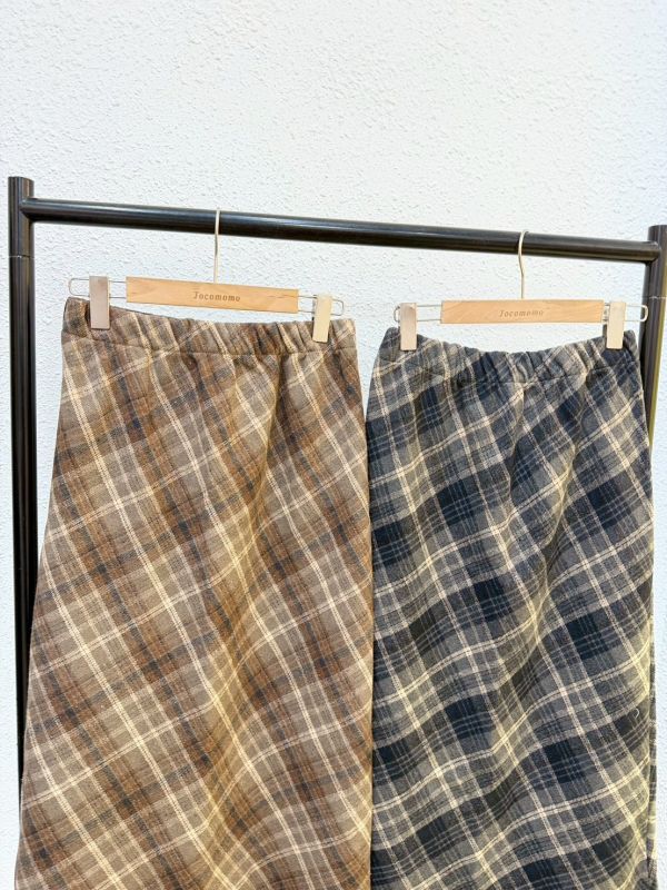 日常溫柔格紋長裙 (冬) 