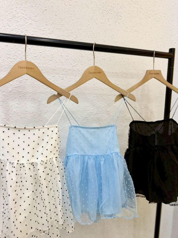 可愛點點細肩短罩衫 