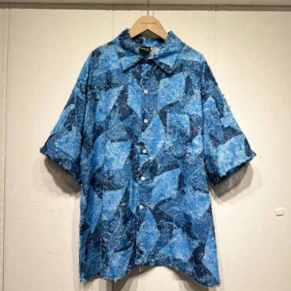 海鹽藝術拼色襯衫 