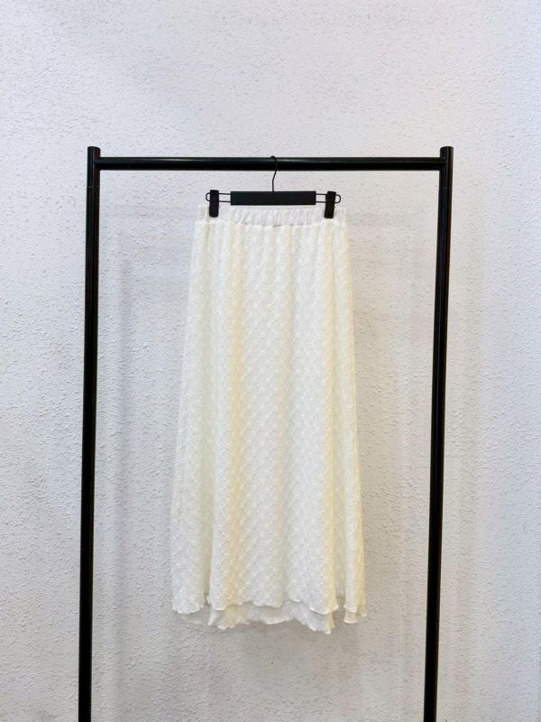 菱格小花木耳邊長裙 