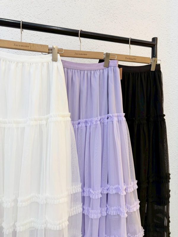 氣質薄紗花邊長裙 