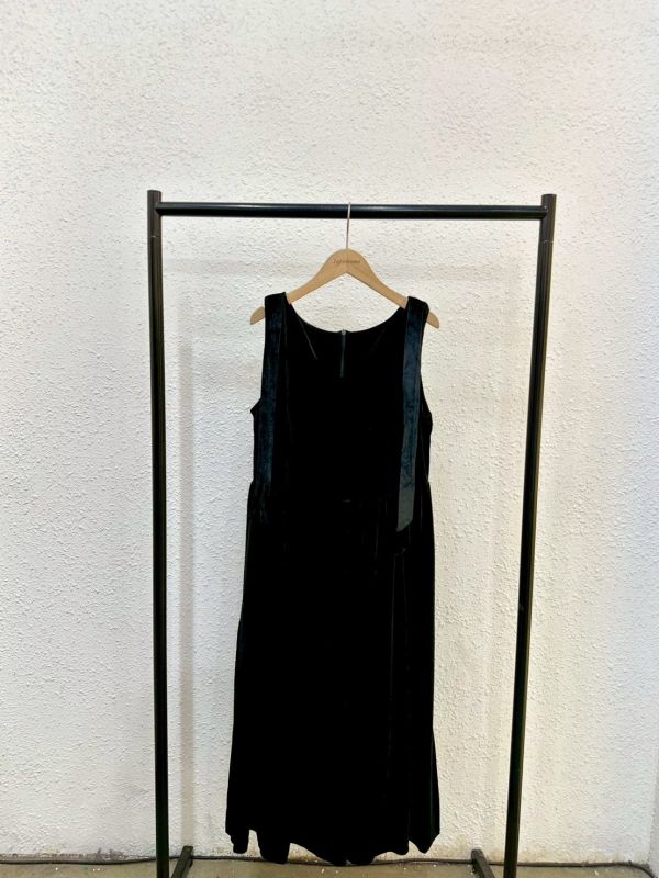 粗綁帶絲絨長洋裝 (冬) 