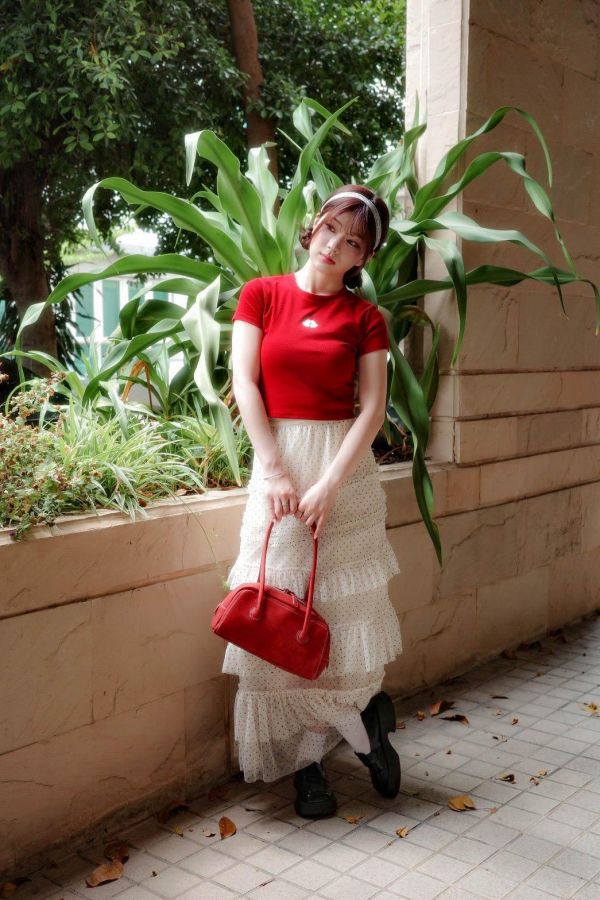 溫柔層次圓點紗裙 