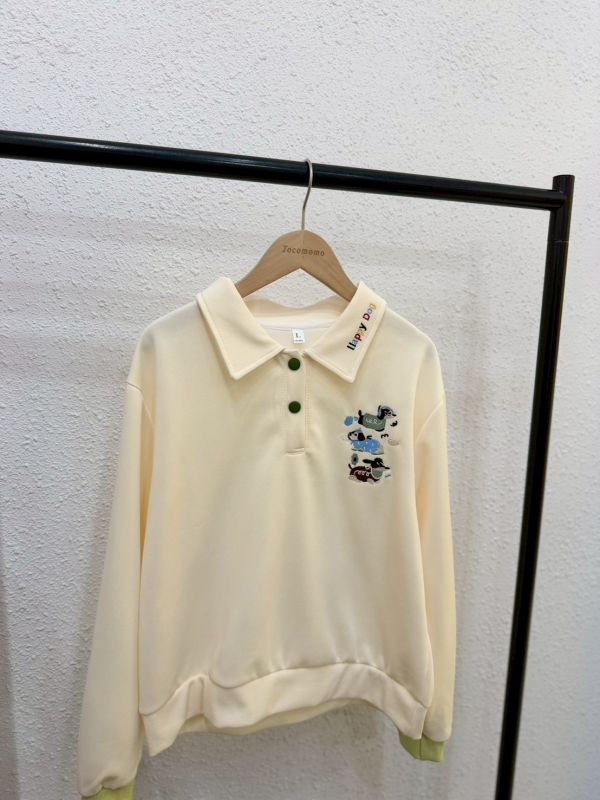 快樂小狗翻領大學踢 (無刷毛) 