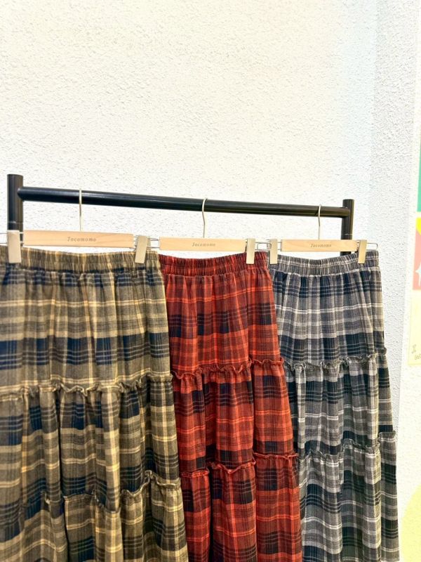 復古格紋蛋糕裙 (冬) 