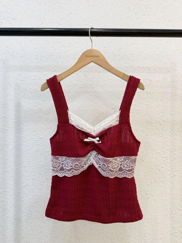 少女蕾絲拼接背心 