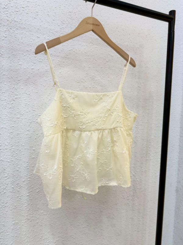 花花刺繡細肩罩衫 