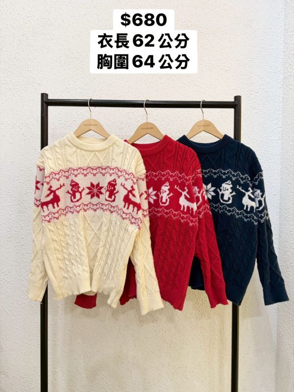 可愛麋鹿雪人毛衣 