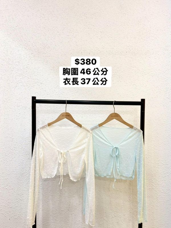 夏日輕透綁帶罩衫 