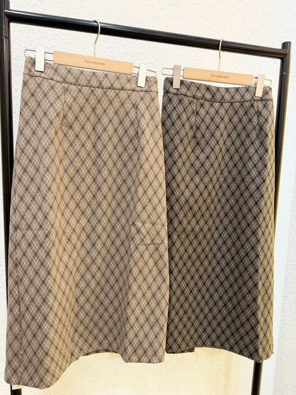 秋日交叉格紋長裙 (冬) 