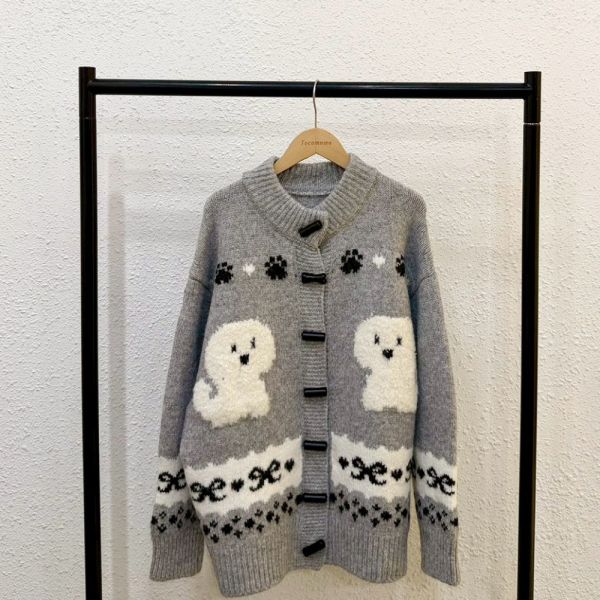 雪白小狗針織外套 