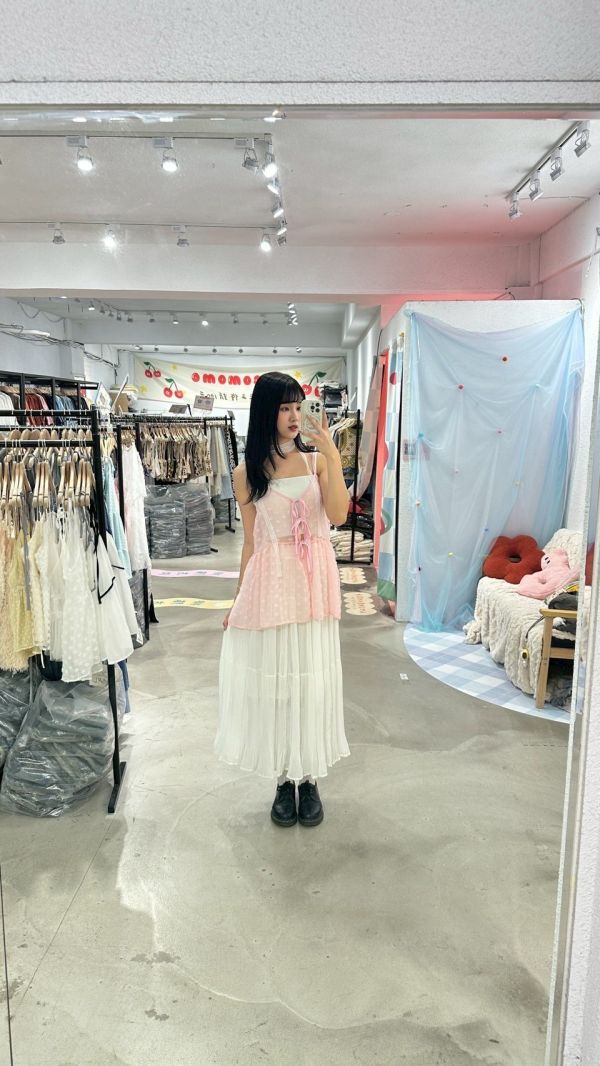 細肩花花罩衫 