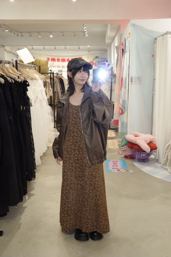 氣質碎花細肩洋裝 (冬) 