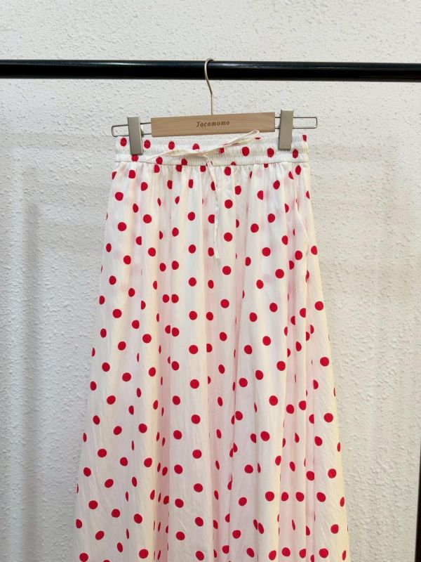 復古紅波點氣球裙 