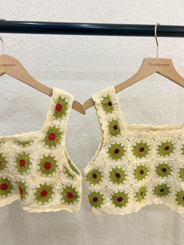 粗肩綠藻圖騰小背心 