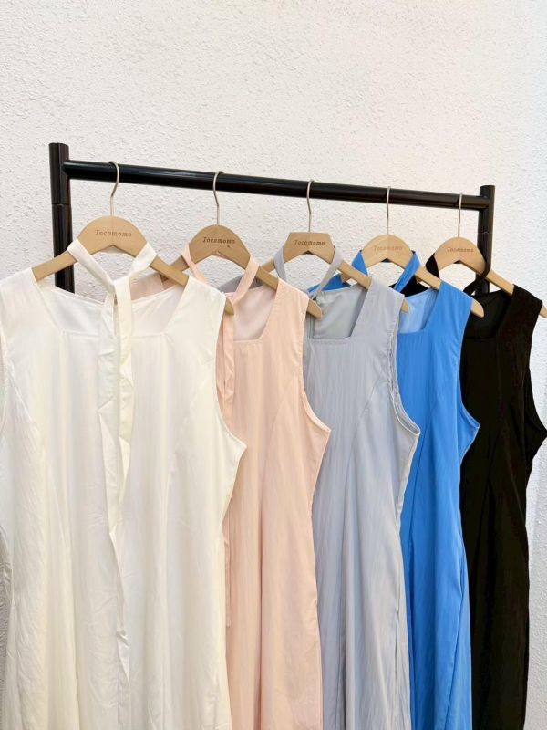 韓系綁帶寬肩洋裝 