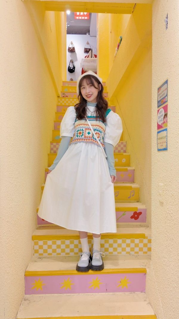 撞色花磚小背心 