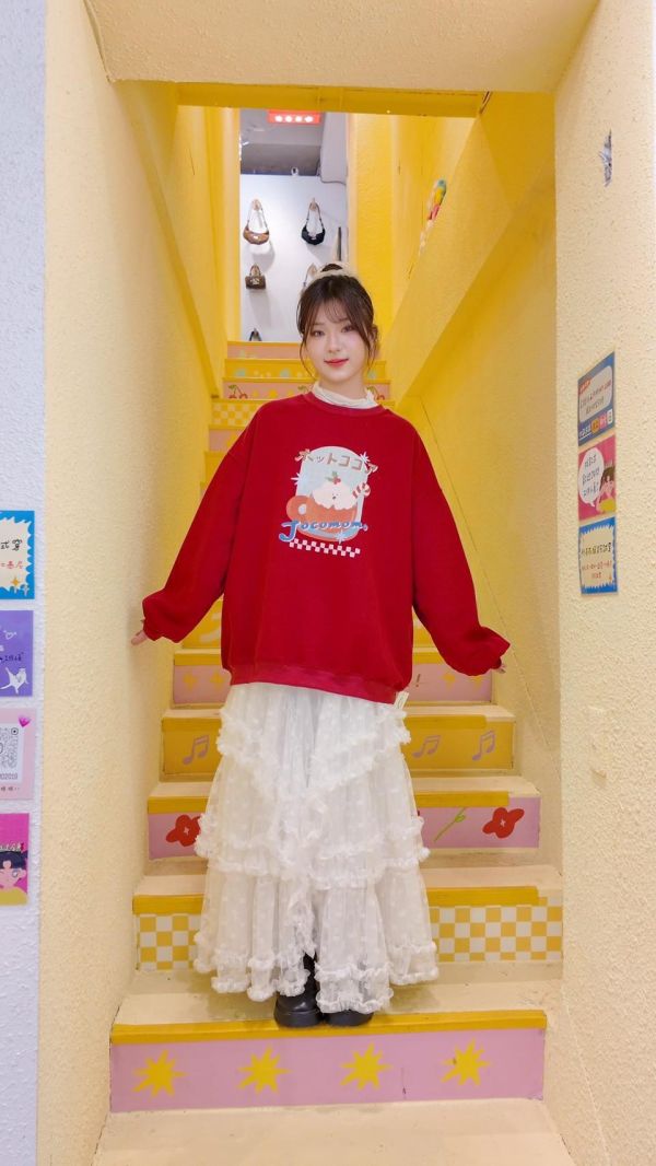 天女散花蕾絲長裙 