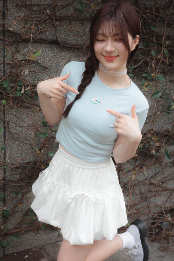 自訂款-桃子水槍刺繡圓領上衣 (MIT) 