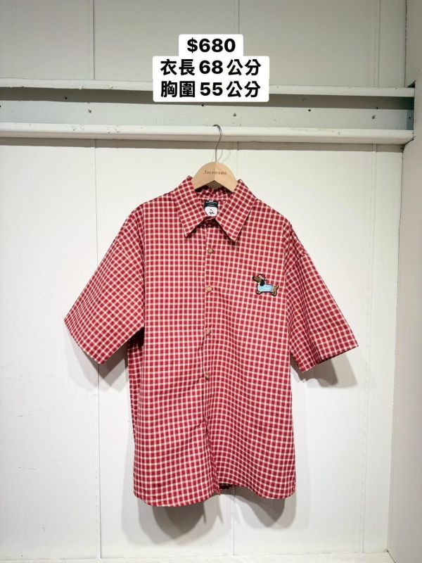 日系格紋臘腸狗襯衫 