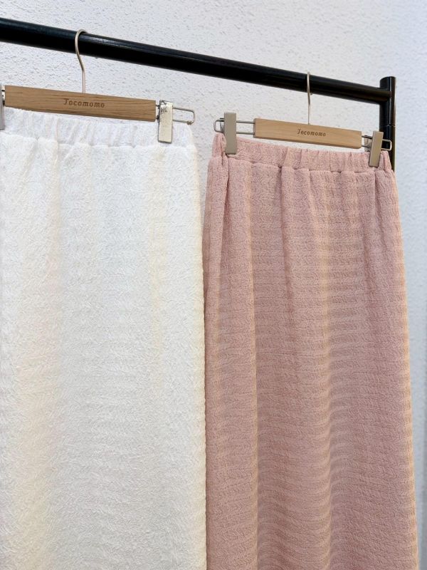 捲邊紋理層次長裙 