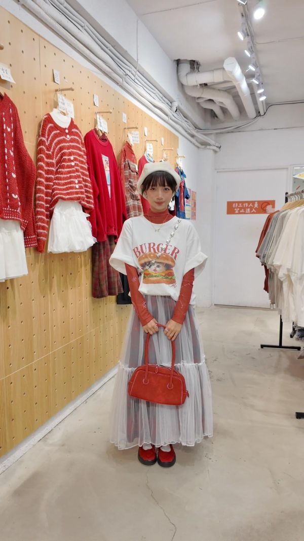 層次疊穿透紗長裙 