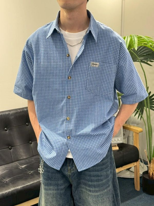 校園風小格紋襯衫 
