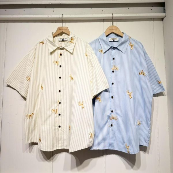 刺繡小馬條紋襯衫 